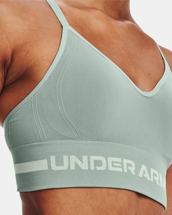 Women's UA Seamless Low Long Sports Bra in Gray image number 9